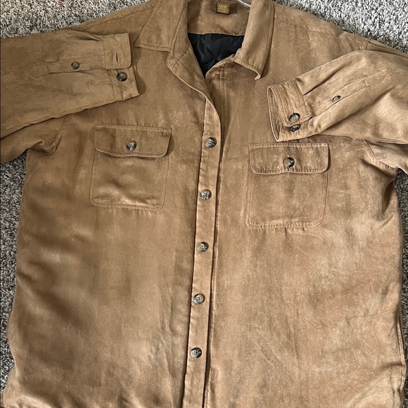 St. John's Bay Men's  Double Pocket Button Down Suede Shirt Brown in Size  XXL - Picture 14 of 14
